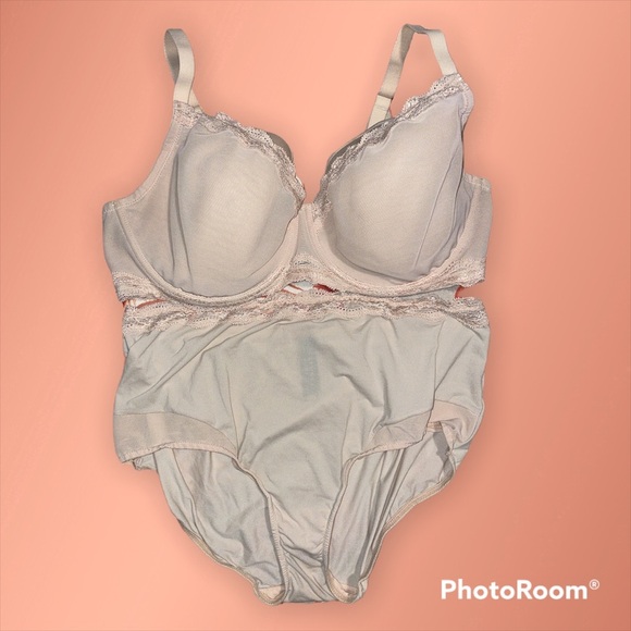 Natori Pure Allure T-Shirt Bra 36DDD matching Panty size Large - Picture 1 of 12